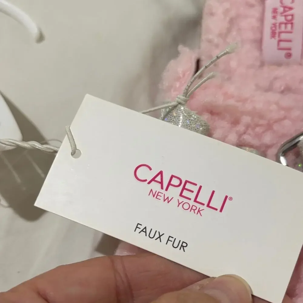 Capelli of New York 1/2 Pink Fuzzy Slip on with Silver Accents Birkenstock nwt
